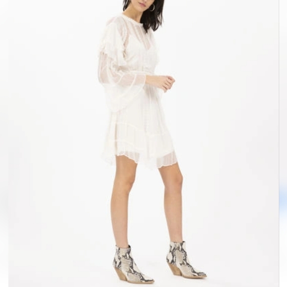 NWT IRO Western White Viscose Ivory Sheer Coastal Cowgirl Dress - Picture 1 of 12